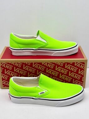 Vans Classic Slip-On Sneakers - Neon Green Women’s 7